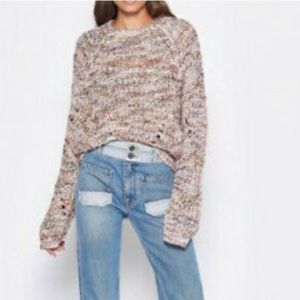 Joie Daniello Pink Marled Chunky Knit Sweater